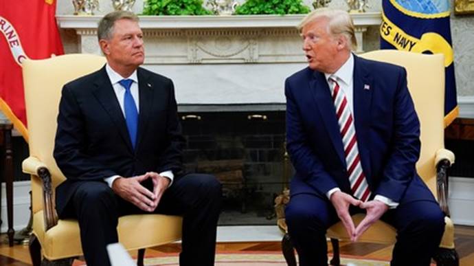 Der rumnische Prsident Klaus Johannis zu Besuch bei US-Prsident Donald Trump (August 2019)